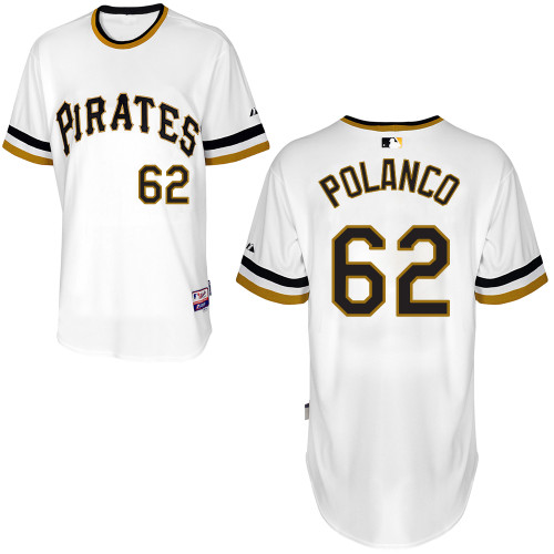 Gregory Polanco #62 MLB Jersey-Pittsburgh Pirates Men's Authentic Alternate White Cool Base Baseball Jersey